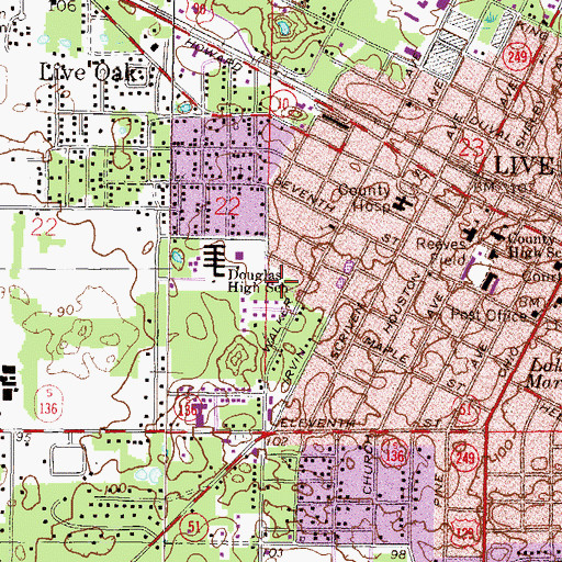 Topographic Map of Westside Church of Christ, FL