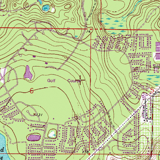 Topographic Map of Wekiva Golf Course, FL