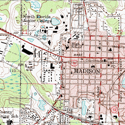 Topographic Map of Shiloh Missionary Baptist Church, FL