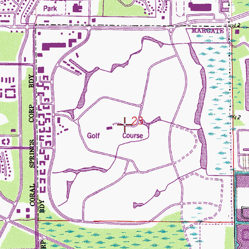 Topographic Map of Leza Leisure Lakes Golf and Resort, FL