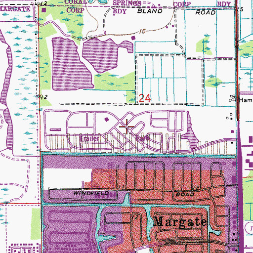 Topographic Map of Coral Cay Plantation Mobile Home Park, FL