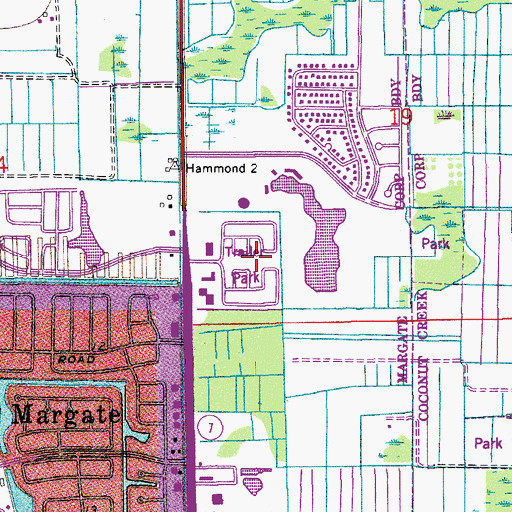 Topographic Map of Rancho Margate Mobile Home Park, FL
