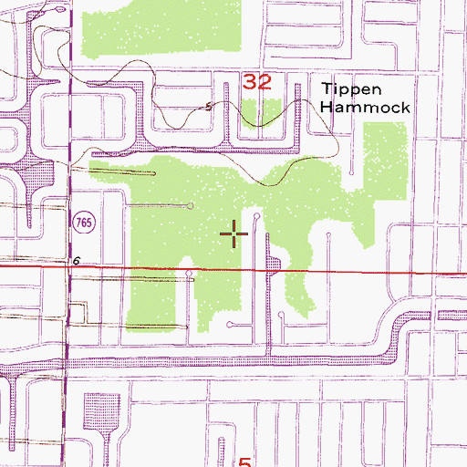Topographic Map of Little Cypress Golf Club, FL