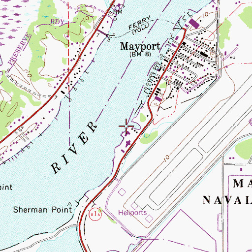 Topographic Map of Gerald Peck Wharf, FL