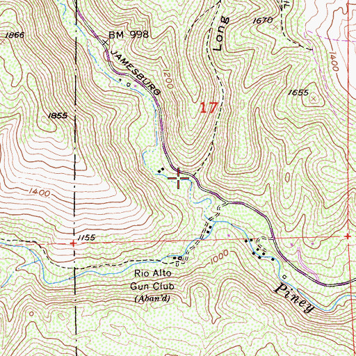 Topographic Map of Long Canyon, CA