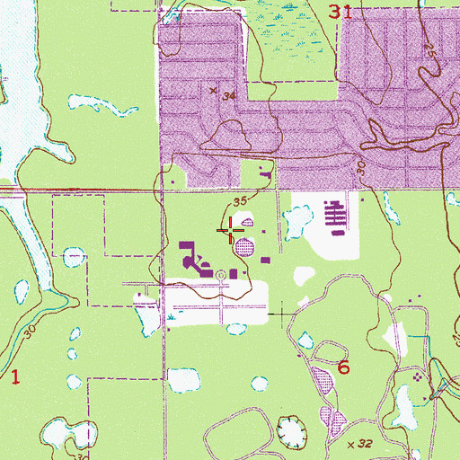 Topographic Map of Brevard Community College Melbourne Campus King Center for the Performing Arts, FL