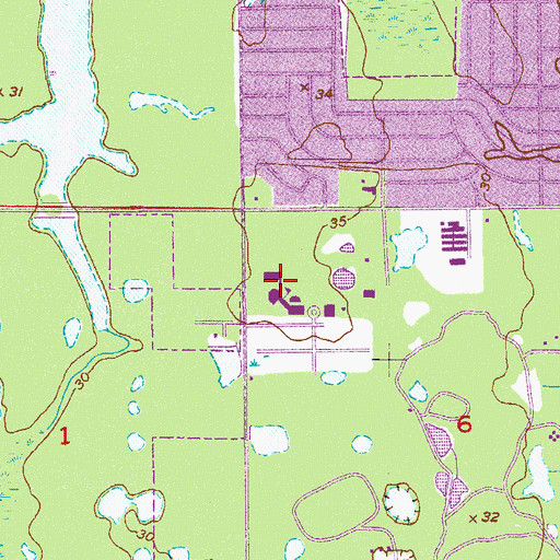 Topographic Map of Brevard Community College Melbourne Campus Philip L Nohrr Learning Resource Center, FL