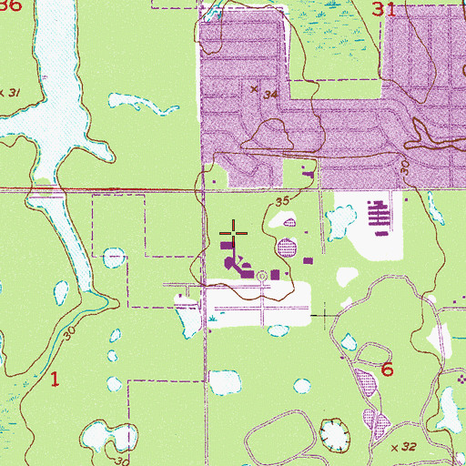 Topographic Map of Brevard Community College Melbourne Campus Student Services Center and Administration Building, FL
