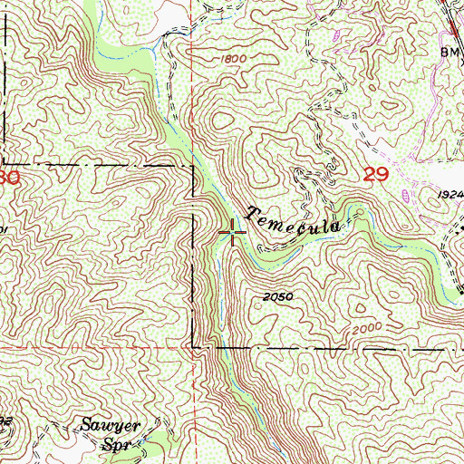 Topographic Map of Long Canyon, CA