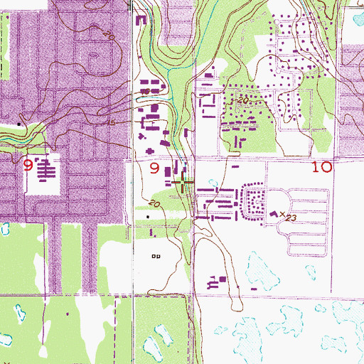 Topographic Map of Florida Institute of Technology Fish Biology Building, FL