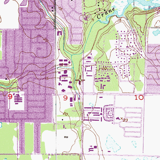 Topographic Map of Florida Institute of Technology Frueauff Building, FL