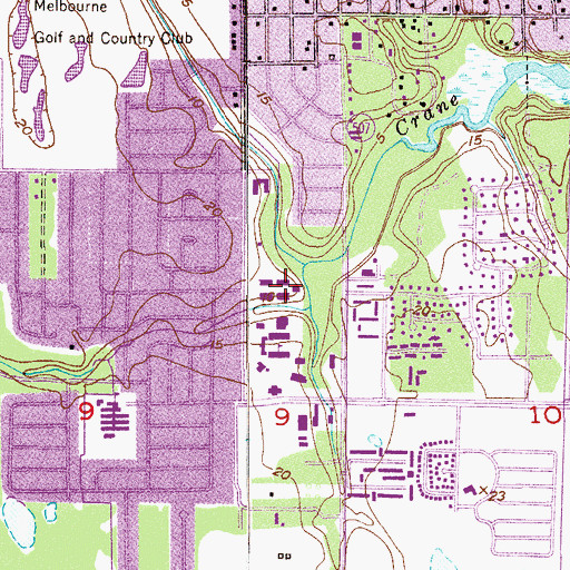 Topographic Map of Florida Institute of Technology Grissom Hall, FL