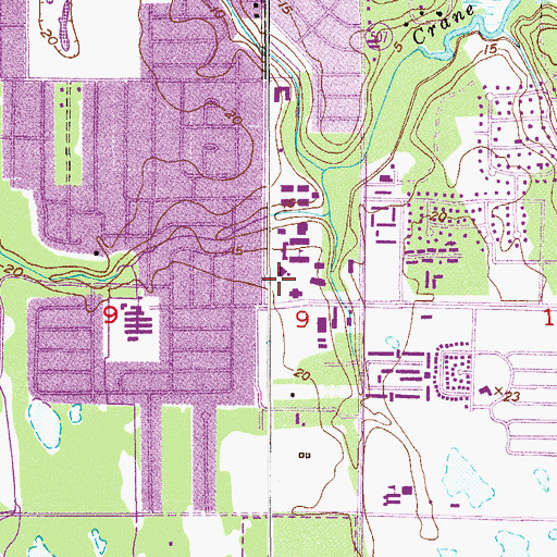 Topographic Map of Florida Institute of Technology Skurla Hall, FL