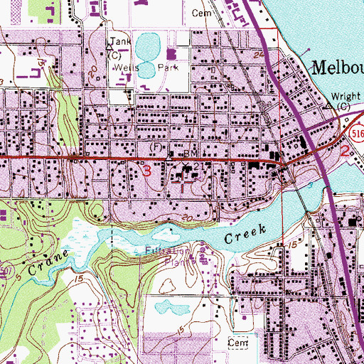 Topographic Map of Henegar Center for the Arts, FL