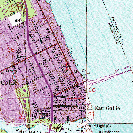 Topographic Map of Brevard Museum of Art and Science Foosner Education Center, FL