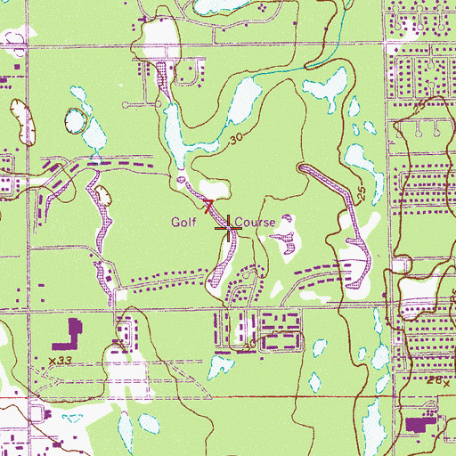 Topographic Map of Loblolly Pines Golf Course, FL