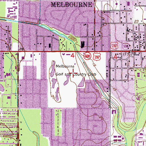 Topographic Map of Lochmoor Country Club, FL