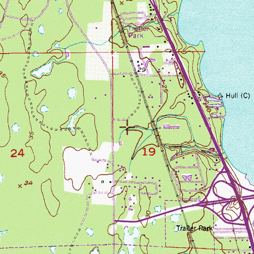 Topographic Map of Suntree Post Office, FL