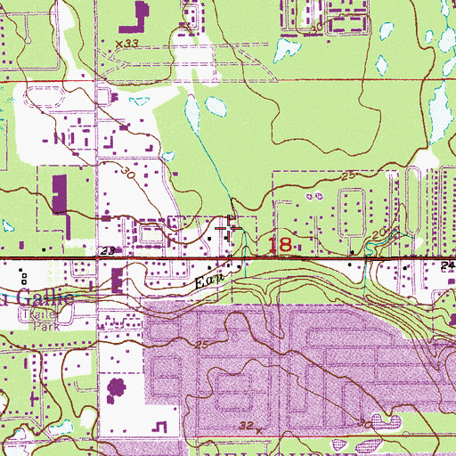 Topographic Map of Aurora Park Mobile Home Park, FL