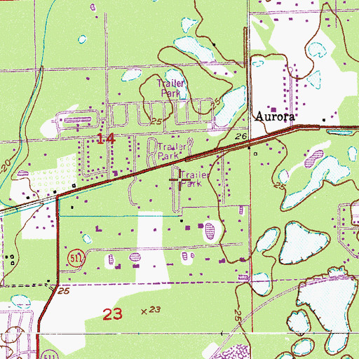 Topographic Map of Hibiscus Mobile Haven, FL