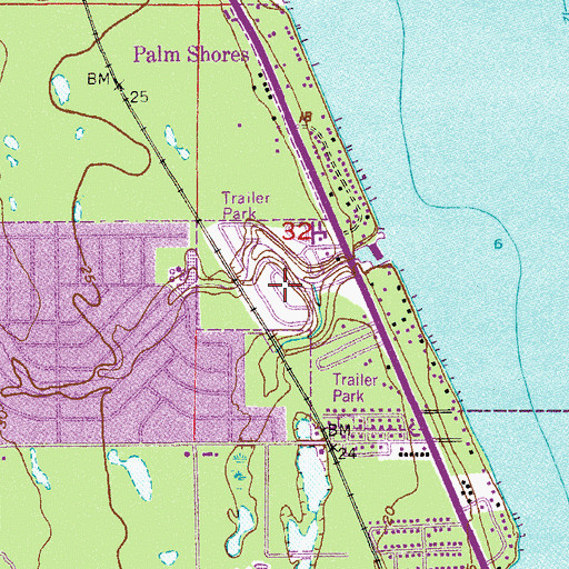 Topographic Map of Indian River Trailer Park, FL