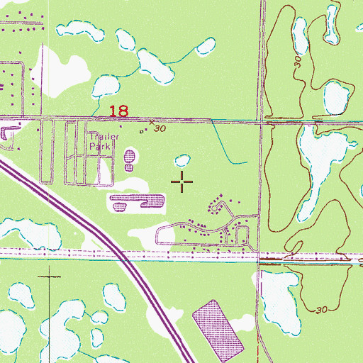 Topographic Map of Lakes of Melbourne Mobile Home Park, FL