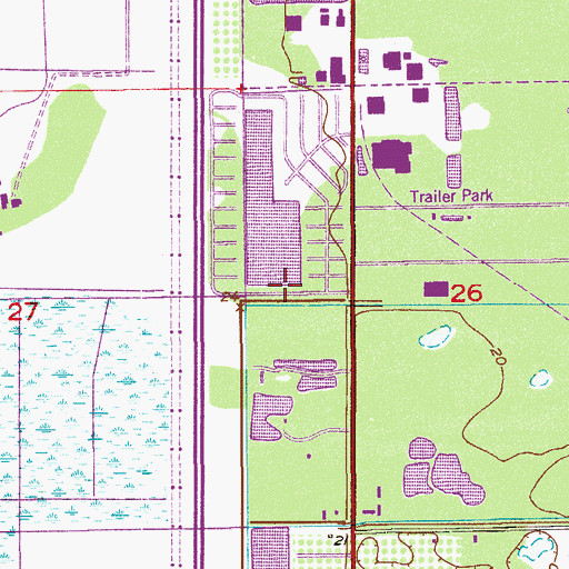 Topographic Map of Lamplighter Mobile Home Park, FL