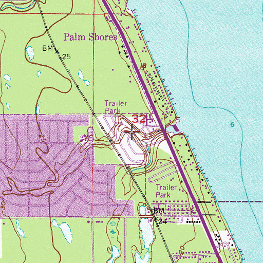 Topographic Map of Mobiland by the Sea, FL