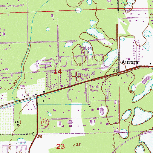 Topographic Map of Rachels Mobile Home Park, FL