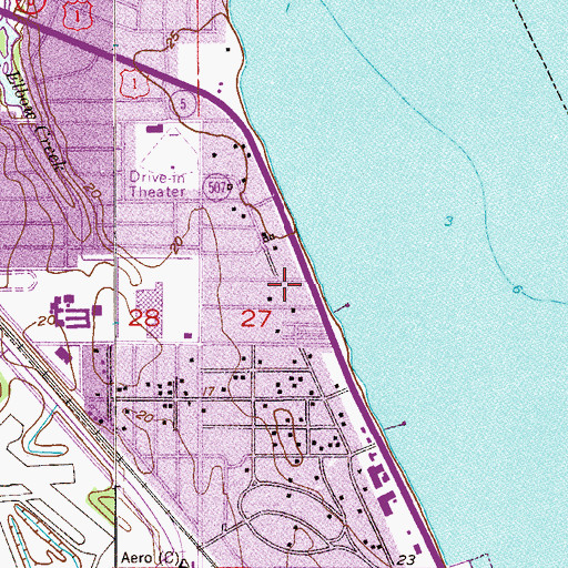 Topographic Map of Shearer Trailer Park, FL