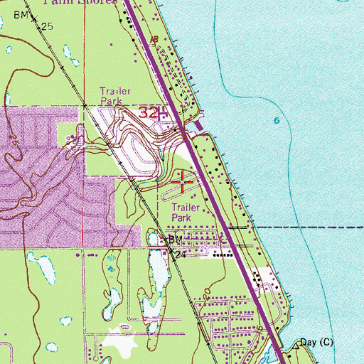 Topographic Map of Johnson Mobile Home Park, FL