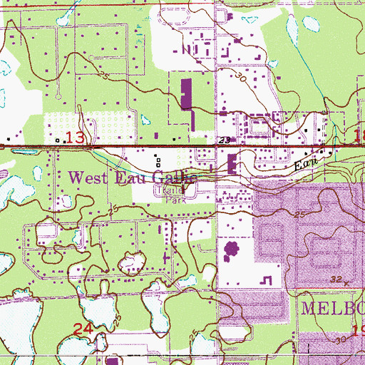 Topographic Map of Orange Trailer Manor Mobile Home Park, FL