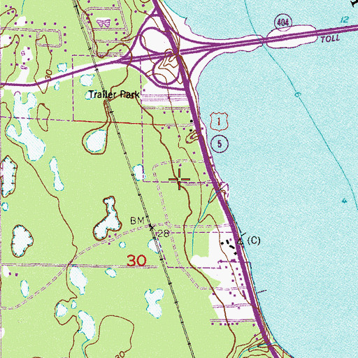 Topographic Map of Riverview Manufactured Home Community, FL
