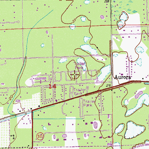 Topographic Map of Village Glen Mobile Home Park, FL