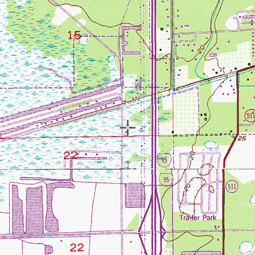 Topographic Map of WTMS - AM (Melbourne), FL