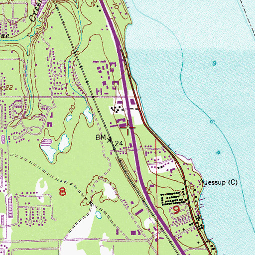Topographic Map of Ascension Catholic Church, FL