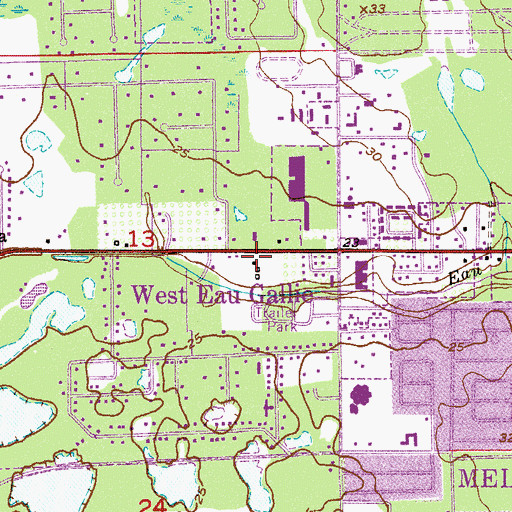 Topographic Map of Church of Christ at North Melbourne, FL