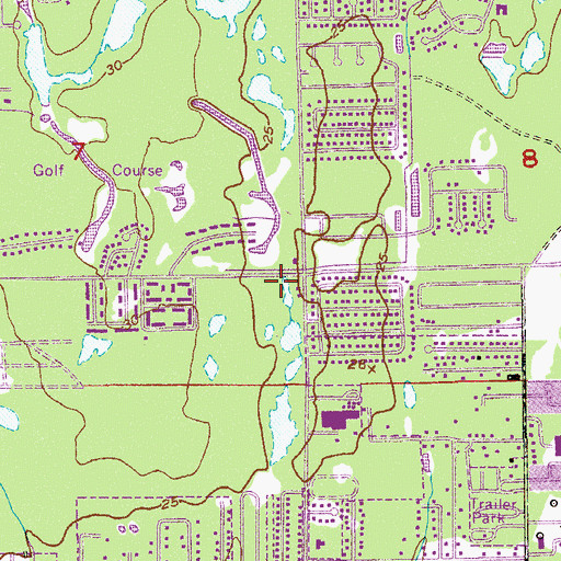 Topographic Map of Crossroads Community Church, FL