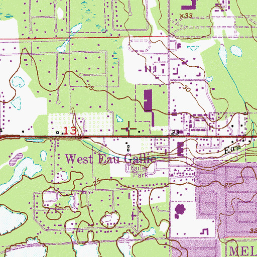 Topographic Map of Harbor City Christian Church, FL