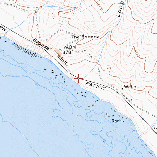 Topographic Map of Long Horn Canyon, CA