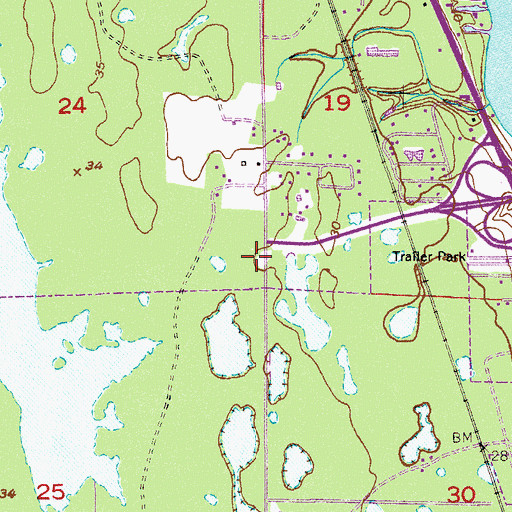 Topographic Map of Pineda Presbyterian Church, FL