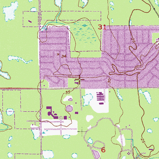 Topographic Map of Sherwood Park Baptist Church, FL