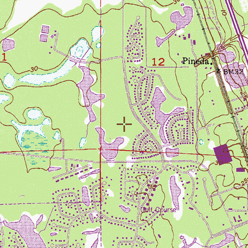 Topographic Map of Suntree United Methodist Church, FL