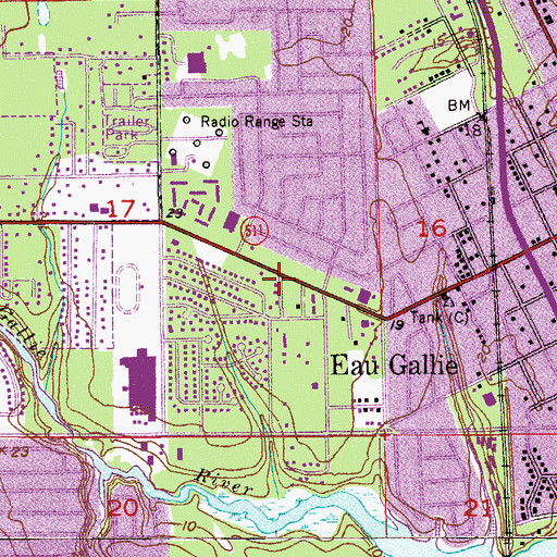 Topographic Map of Tabernacle Church of Melbourne, FL