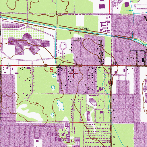 Topographic Map of West Melbourne First Baptist Church, FL