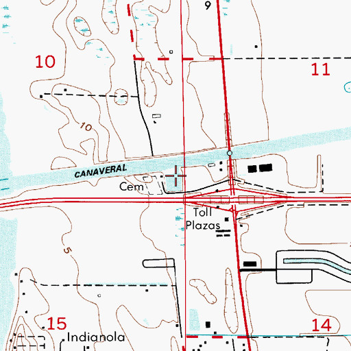 Topographic Map of Harbor Square Marina, FL