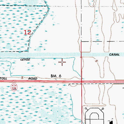 Topographic Map of Harbortown Marina at Canaveral, FL