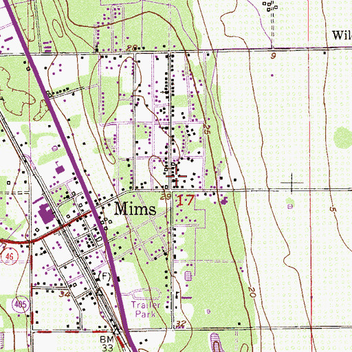 Topographic Map of Shiloh African Methodist Episcopal Church, FL