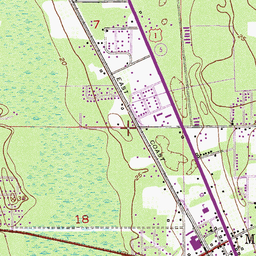 Topographic Map of Tabernacle Baptist Church, FL