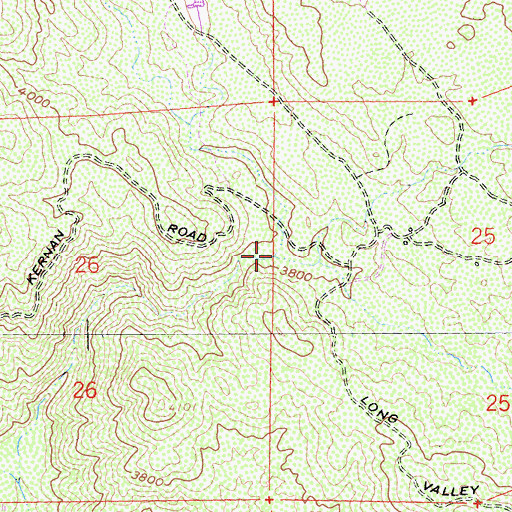 Topographic Map of Long Valley, CA